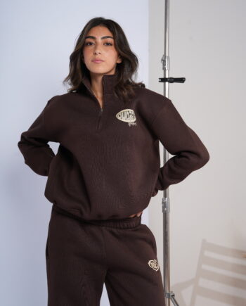 Oudies Studios Quarter-Zip Brown