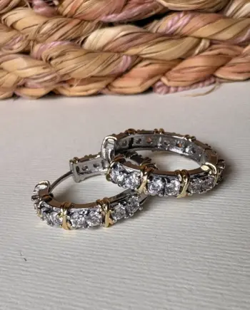 golden touch silver hoops (M)