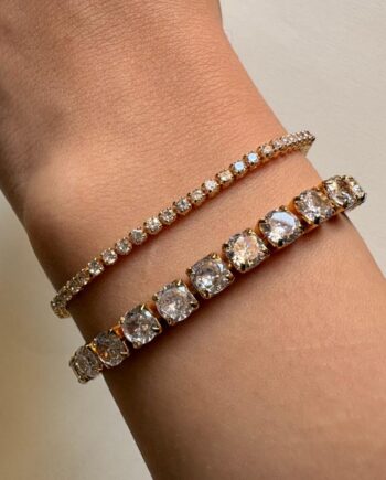 statement gold tennis bracelet