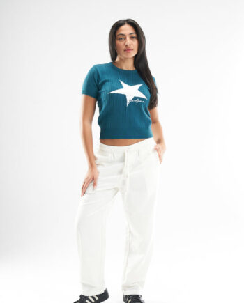 Terquise Star Cropped Knitted