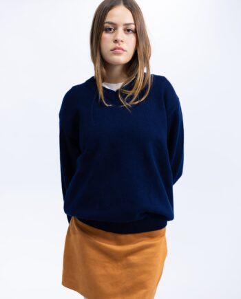 Navy V-Neck Knit Pullover