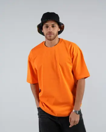 ORANGE ORGANDY OVER-SIZED T-SHIRT