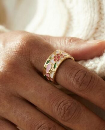Rose Petals Enamel Ring