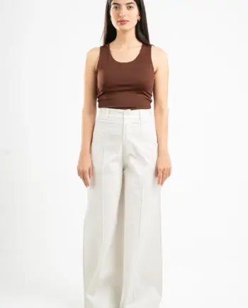 Organdy - OFF-WHITE CLEAN CUT WIDE-LEG PANTS