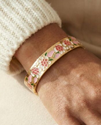 Rose Petals Enamel Bangle
