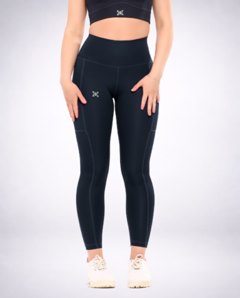 Flexi - Navy Dual Side Pocketed Leggings
