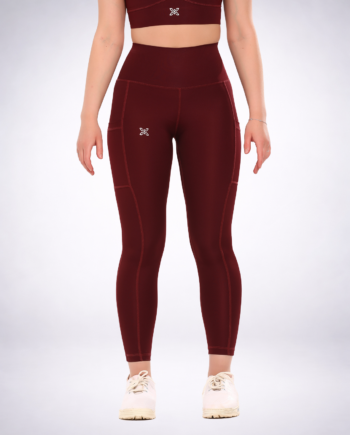 Flexi - Burgundy Dual Side Pocketed Leggings