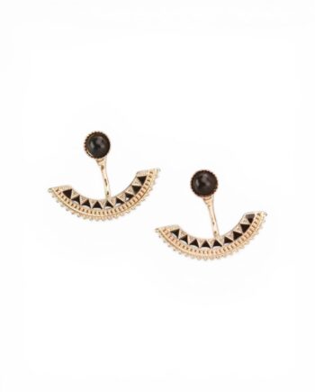 The Both - Black and gold Round earrings