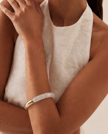 White x gold bangle