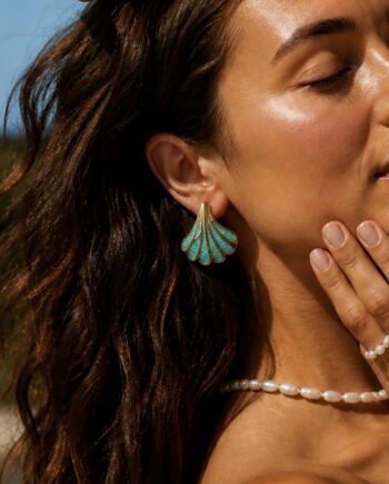 The Both - Turquoise shell earrings